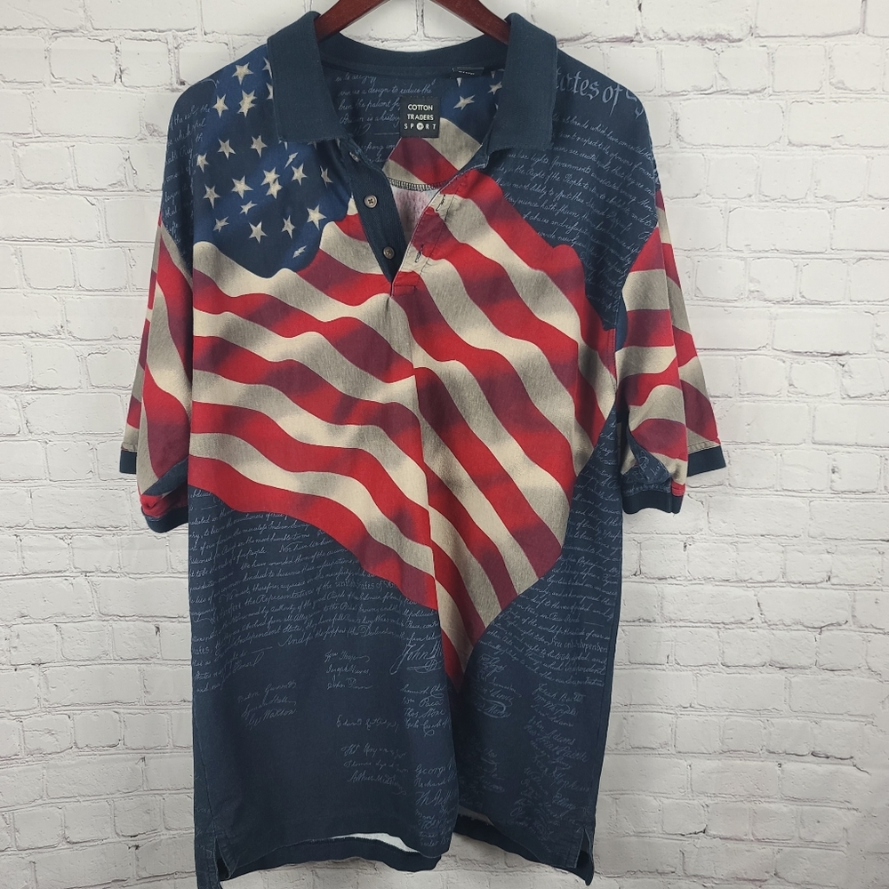 Cotton Traders Sport. Patriotic Polo M XLG